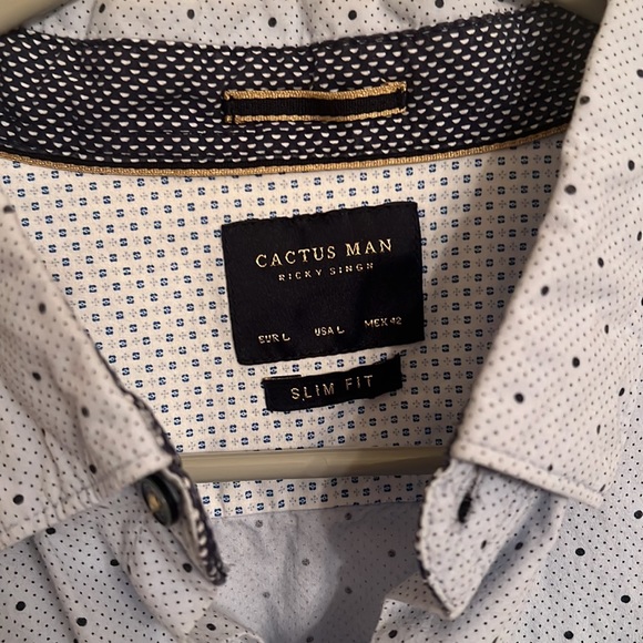 Cactus Man pattern long sleeve button up. - Picture 3 of 5